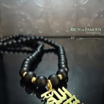 Royal Black Onyx Misbaha with Gold Pendant